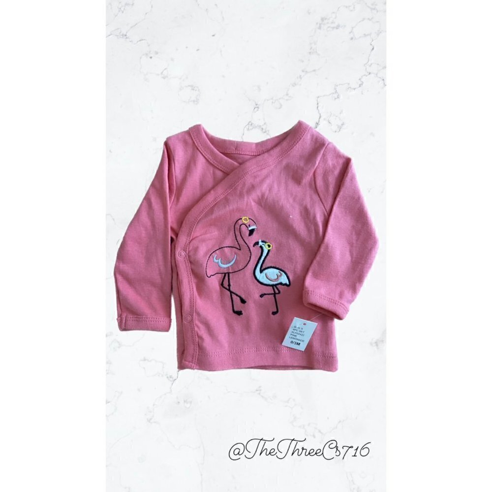 Koala Baby Newborn 0-3 M Layette set TOP ONLY NWT Pink Flamingo